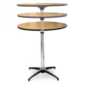telescopic pedestal table at 3 lengths